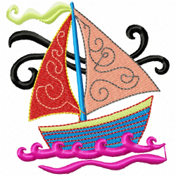 Boats Embroidery Design 10 Boats Embroidery Design 10